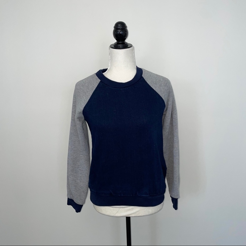 Topshop Denim & Gray Sweatshirt - Picture 2 of 7
